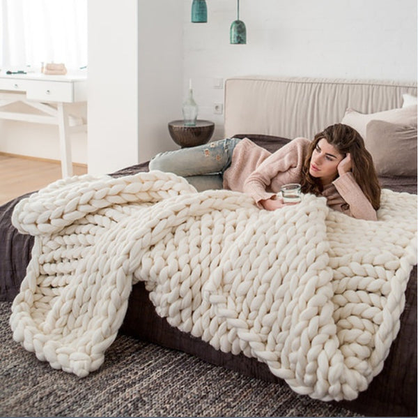 Handmade Chunky Knit Blankets - BEJUSTSIMPLE