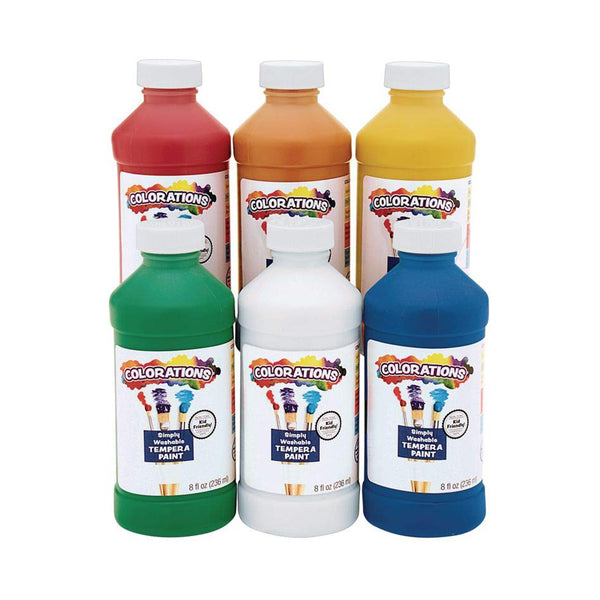 Vibrant Washable Tempera Paint Set  NonToxic 6 Colors 8oz Each  Ideal for Kids Crafts Homeschooling chinaatoday