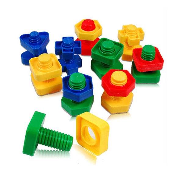 5-Set Educational Screw Building Blocks - Plastic Insert Nut Shape Toys for Kids - Montessori Scale Models chinaatoday