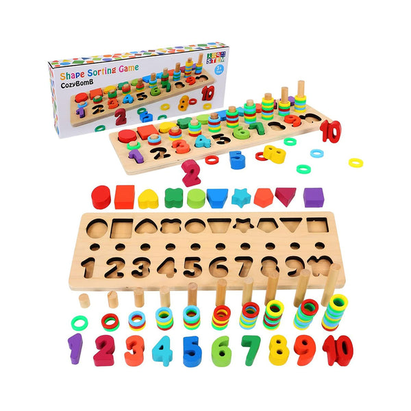 Wooden Number Puzzle Sorting Game for Toddlers  Montessori Educational Toy chinaatoday