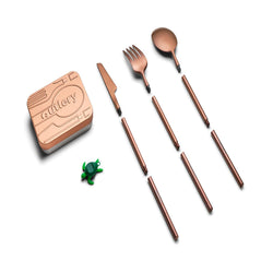 Outlery | Portable & Reusable Stainless Steel Travel Cutlery Set (Rose Gold) - Includes Travel Case for Easy Transport chinaatoday