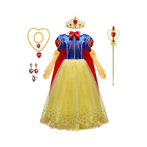 Enchanting Snow Princess Dress Costume with Accessories for Girls chinaatoday