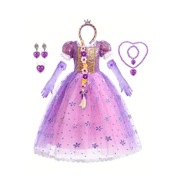 Girls Creative Cute Cartoon Princess Dress With Decorative Accessories Set Cosplay Dress Up Costume For Party Performance chinaatoday