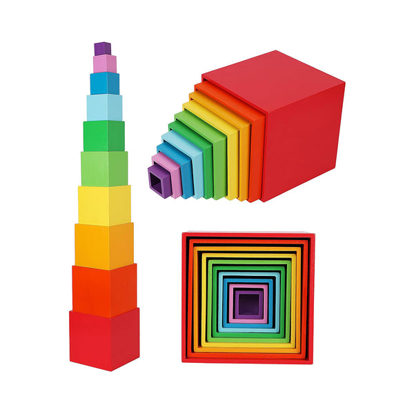 Montessori Rainbow Stacking Boxes  Educational Toys for Toddlers chinaatoday