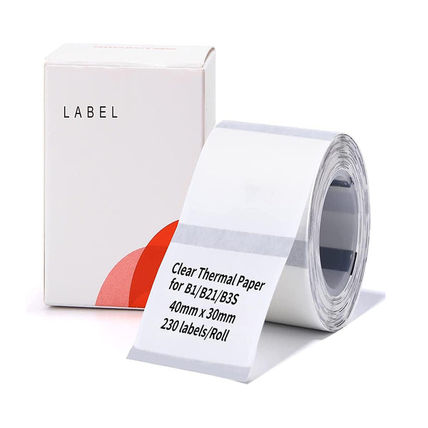 NIIMBOT Labels for B1/B21/B3S Label Maker, 1.57'' x 1.18'' (40x30mm) Thermal Sticker Label, Waterproof, Oil-Proof and Tear-Proof NIIMBOT Labels, 1 Roll of 230 Self-Adhesive Thermal Labels (White) BEJUSTSIMPLE