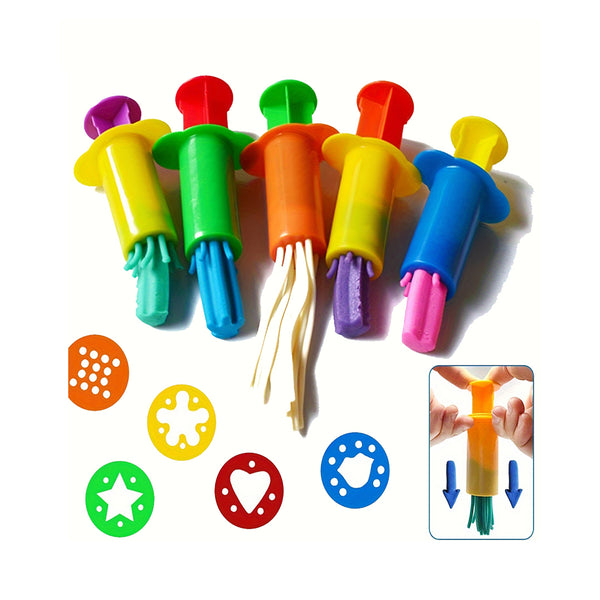 5pcs/set Dough Extruders Set Smart Dough Extruders Set Plasticine Squeeze Set Color Clay DIY Toys For Children Tools Assecories 5 Extruder Tools chinaatoday