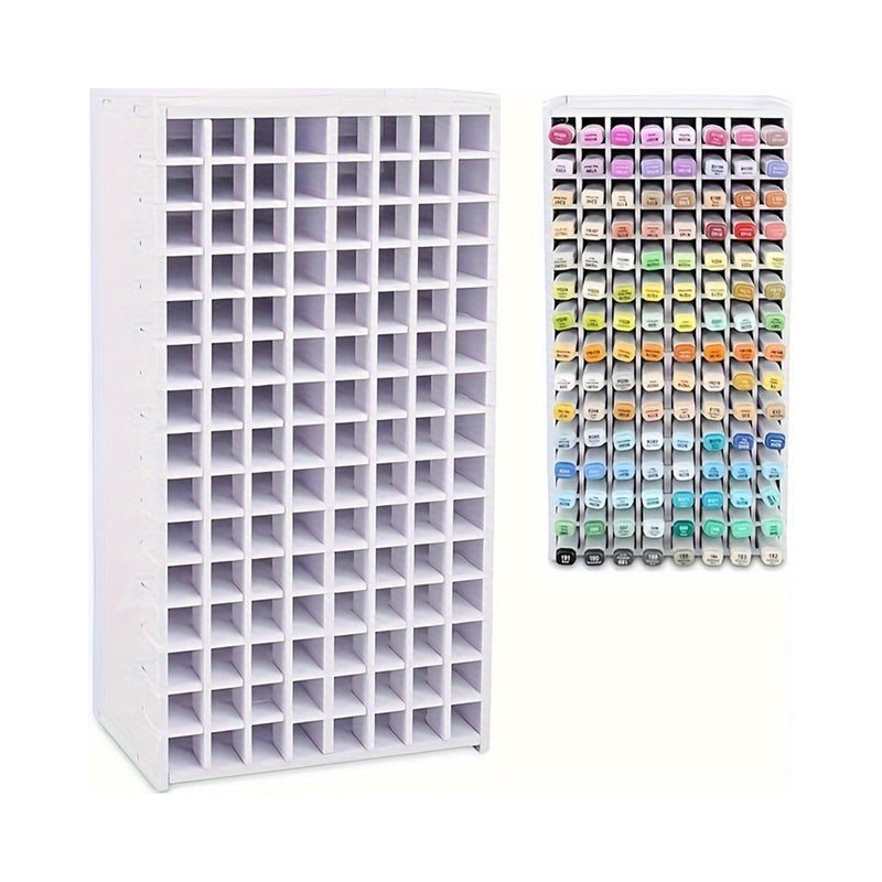 1pc Art Marker Storage Rack, Holds 120 Markers, Watercolor Marker Pens Color Pencils Organizer, Desktop Finishing Storage Holder, For Home School Office chinaatoday