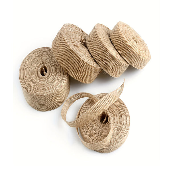 5M/Roll 0.39Inch-1.5Inch Natural Jute Ribbon Bow Crafts DIY Vintage Jute Burlap Fabric Gift Wrap Sewing Party Wedding Christmas Decoration chinaatoday