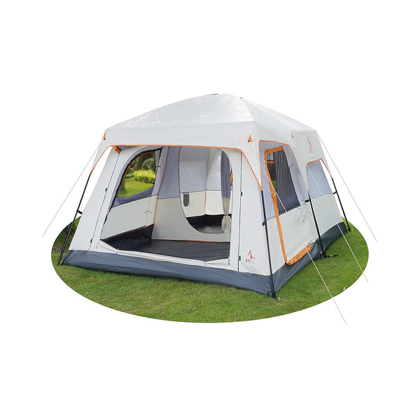 KTT Extra Large Tent 10-12 Person(B),Family Cabin Tents,2 Rooms,Straight Wall,3 Doors and 3 Windows with Mesh,Waterproof,Double Layer,Big Tent for Outdoor,Picnic,Camping,Family Gathering chinaatoday