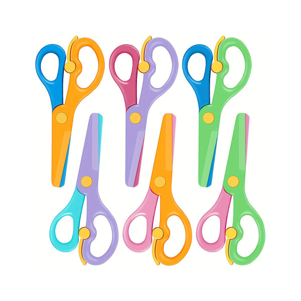 6pcs/2pcs/1pc Cute Colorful Labor-saving Safety Scissors For Students DIY Paper Cutting, School Stationery chinaatoday