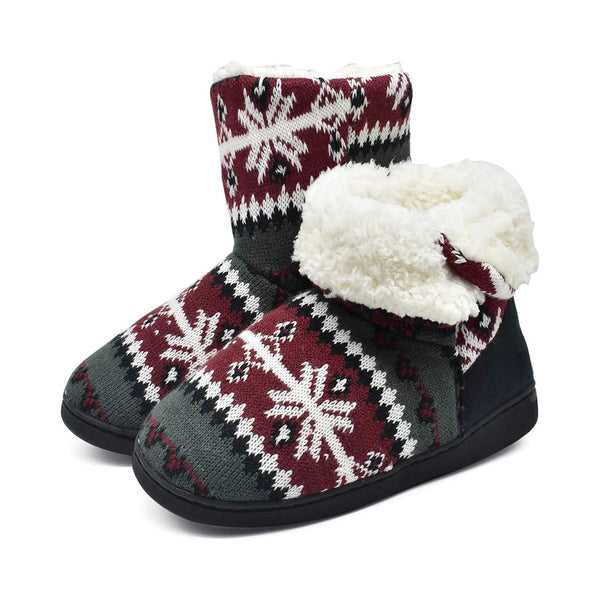 Nordic Women's Slippers Comfort Knit Boots Winter Warm Outdoor Indoor Shoes BEJUSTSIMPLE