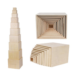 TOWO Wooden Stacking Boxes-Nesting and Sorting Cups Blocks for Toddlers-Stacking Cubes Educational Learning Toys for 2 Years Old Montessori Materials chinaatoday