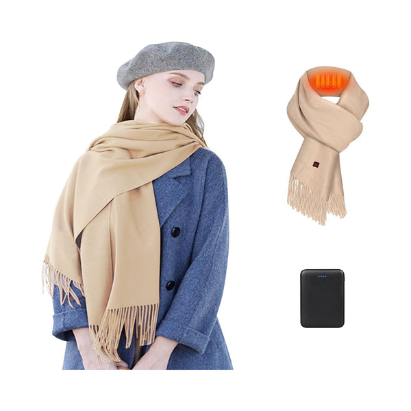 French style Electric  Rechargeable Heated Scarf for Women and Men with Battery Warmer Neck BEJUSTSIMPLE