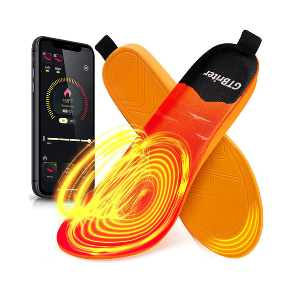 Heated Insoles for Men Women APP Control 3500 mAh Rechargeable Heated Shoe Insoles Up to 13 Hours Heating Insoles Foot Warmer for Hunting Outdoor Work Hiking Camping-L BEJUSTSIMPLE