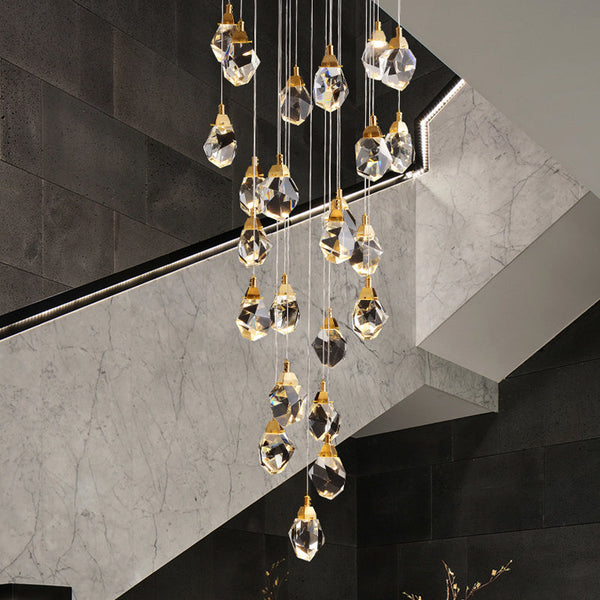 Raindrops Staircase Long Chandelier