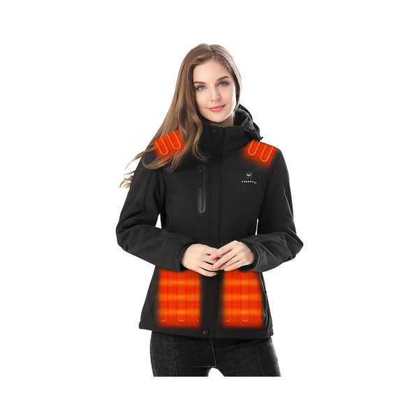 Winter Invincible Women'S Heated Jacket with Battery, Windproof Insulated Coat bejustsimple
