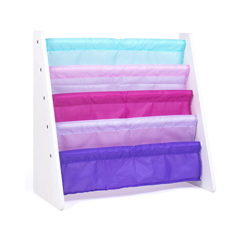 Humble Crew, White/Pink/Purple/Blue Kids Book Rack Storage Bookshelf, 4 Tiers chinaatoday