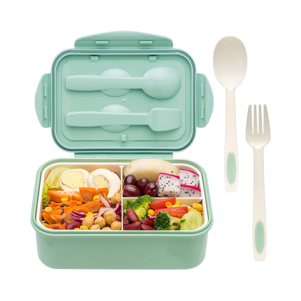 Bento Boxes for All Ages - 1100 ML Capacity Lunch Box with Spoon & Fork for Kids and Adults BEJUSTSIMPLE