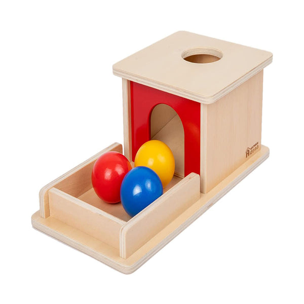 Adena Montessori Full Size Object Permanence Box with Tray Three Balls Montessori Toys for 6-12 Month Infant 1 Year Old Babies Toddlers chinaatoday