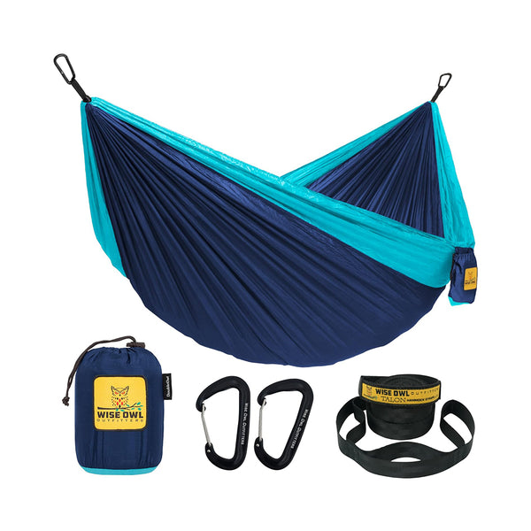 Wise Owl Outfitters Camping Hammock - Camping Essentials, Portable Hammock w/Tree Straps, Single or Double Hammock for Outside, Hiking, and Travel chinaatoday