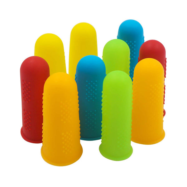 Qulable 10 Pieces Silicone Finger,Finger Protector, Finger Sleeves Great For Glue/Craft/Sewist/Wax/Rosin/Resin/Honey/Adhesives/Finger Cracking/Sport games (Colors) chinaatoday