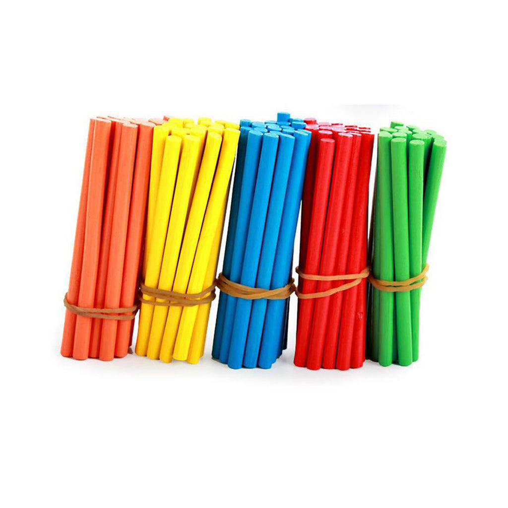 100pcs Wooden Educational Rod Bamboo Colorful Children Teaching Aids Kids Mathematics Toys Preschool Learning Counting Sticks chinaatoday