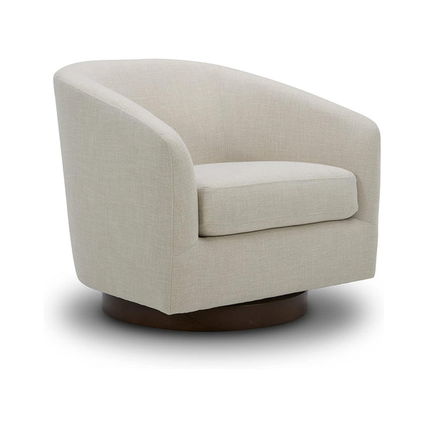 CHITA Swivel Accent Chair Armchair, Round Barrel Chair in Fabric for Living Room Bedroom, Linen chinaatoday