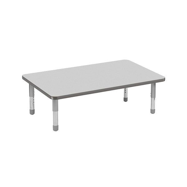 Factory Direct Partners 10097-GYGT Rectangle Activity Kids Table (30" x 48") Short Silver Floor Legs, Collaborative Spaces In-Home and Classroom, Adjustable Height 11-16" (Gray Top/Gray Edge) chinaatoday