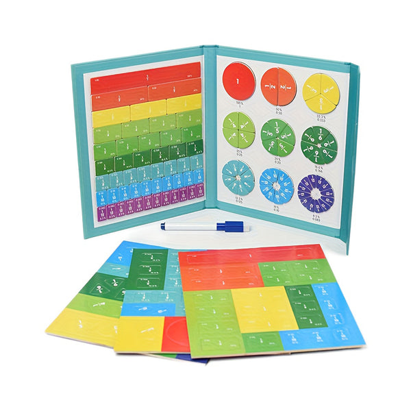 Children Magnetic Fraction Learning Math Toys Wooden Fraction Book Set Teaching Aids Arithmetic Learning Educational Toys chinaatoday