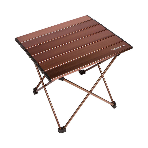 Portable Foldable Brown Aluminum Camping Table by TREKOLOGY chinaatoday