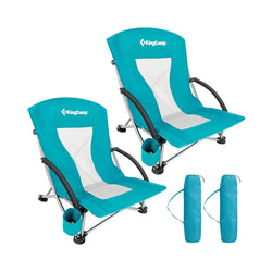 Portable Lightweight Beach Chair with Headrest  Cupholder  KingCamp chinaatoday