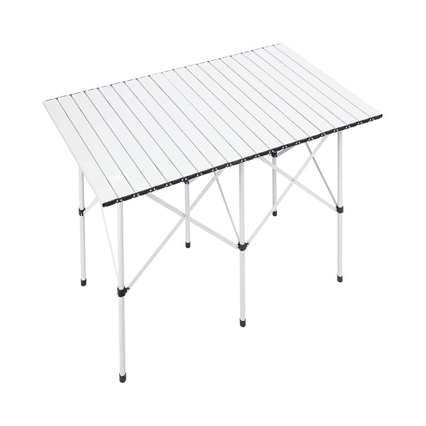 EVER ADVANCED Camping Table, Fold up Lightweight, 4-6 Person Portable Roll up Aluminum Table with Carry Bag for Outdoor, White chinaatoday