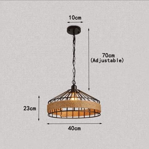 Retro Hemp Rope Iron Cage Pendant Lamp