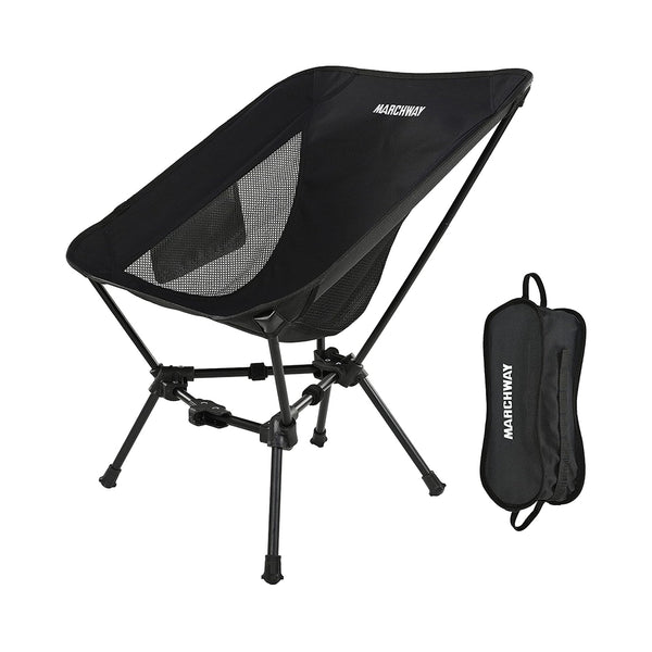 Portable Black Camping Chair Lightweight Compact Supports 330lbs chinaatoday