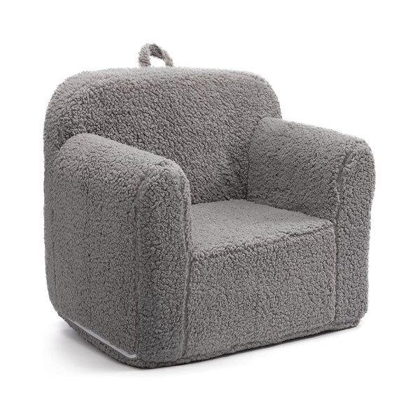 ALIMORDEN Kids Ultra-Soft Snuggle Foam Filled Chair, Single Cuddly Sherpa Reading Couch for Boys and Girls, Grey chinaatoday