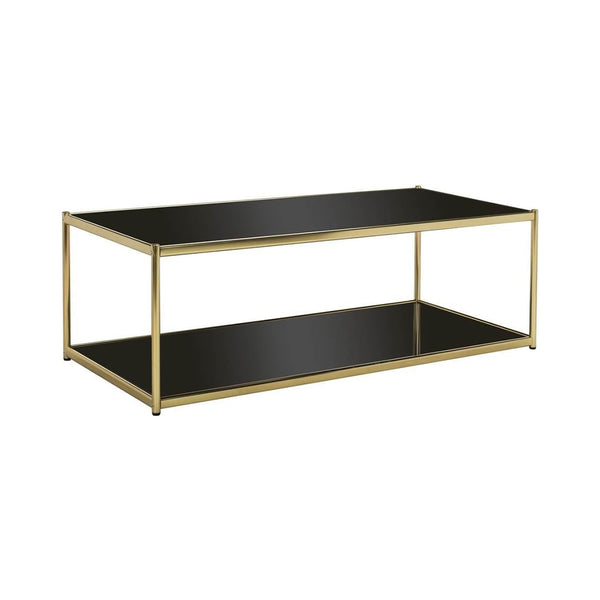 Safavieh Home Collection Zola Gold and Glass Rectangle Coffee Table chinaatoday