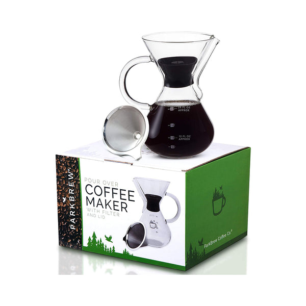 ParkBrew Pour Over Coffee Maker Set Carafe Lid Filter chinaatoday
