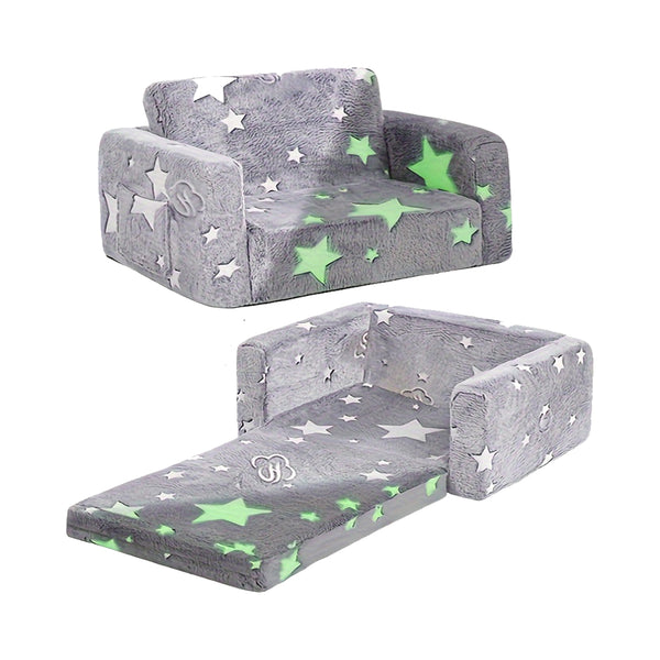 1pc Luminous Foldable Children's Sofa, Sit And Lie, Unisex High Rebound Memory Foam Night Glow Sofa chinaatoday
