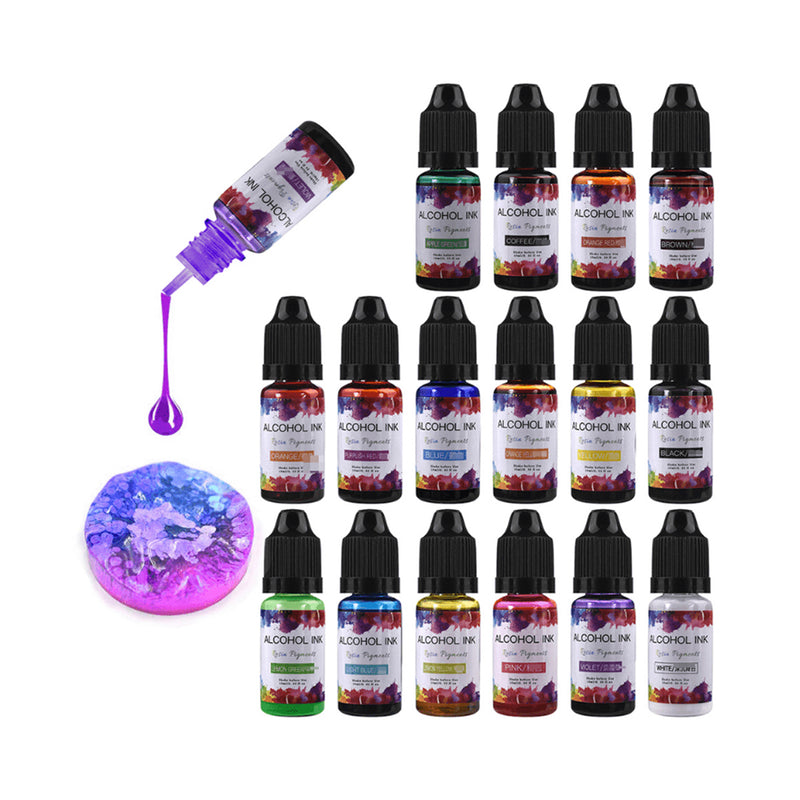 DIY UV Epoxy Resin Jewelry Making Kit - 10ml Art Ink Alcohol Resin Pigment Liquid Colorant Dye Ink Diffusion chinaatoday