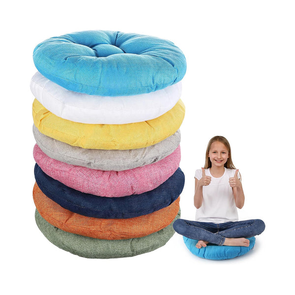8 Pcs Round Floor Cushions for Youngsters, 16 x 16 Inches 8 Colors Soft PP Cotton Classroom Seating Cushions, Yoga Meditation Floor Cushions, Floor Pillow for Home, School, Daycare chinaatoday