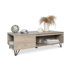 Milliard Modern Farmhouse Coffee Table with Storage Grey chinaatoday