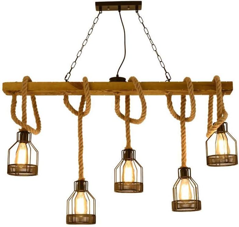 American Retro Industrial Hemp Rope Chandelier