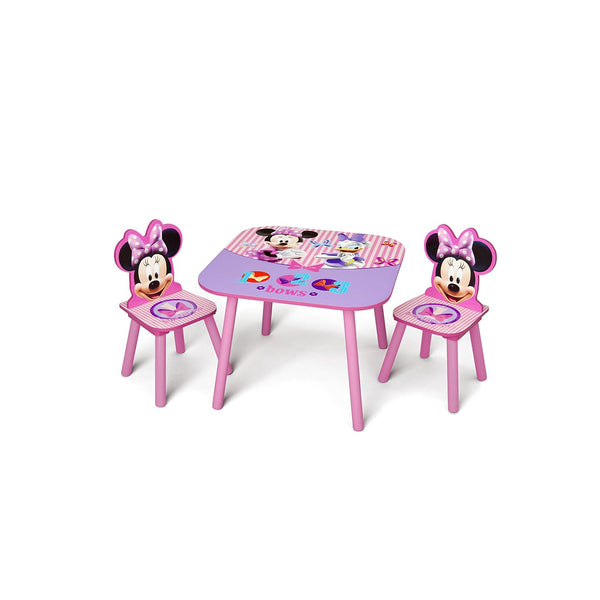 (2 Included), Disney Minnie Mouse Kids Chair Table, 3-Piece Set, Multicolor chinaatoday