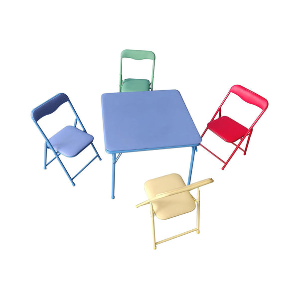 Plastic Development Group CH2023 5 Piece Colorful Kids Activity Foldable Table and Chair Furniture Set for Home Playrooms, Multicolor chinaatoday