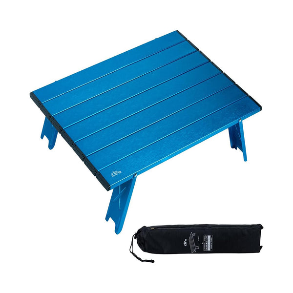 iClimb Ultralight Compact Mini Beach Picnic Folding Alu. Table with Carry Bag, Two Size (Blue - L) chinaatoday