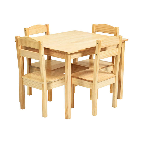 Costzon Kids Table and Chair Set, 5 Piece Wood Activity Table & Chairs for Children Arts, Crafts, Homework, Snack Time, Preschool Furniture, Gift for Boys Girls, Toddler Table and Chair Set (Natural) chinaatoday