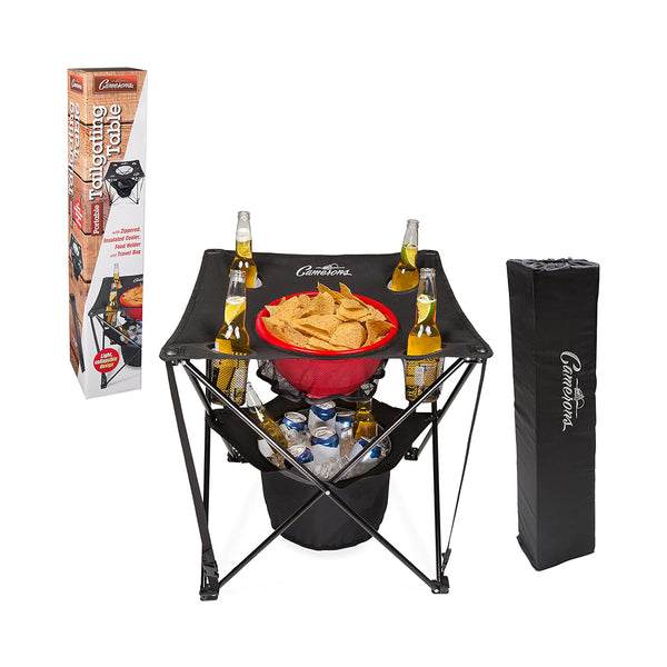 All-in-One Tailgating Table - Collapsible Folding Camping Table with Insulated Cooler, Food Basket and Travel Bag for Barbecue, Picnic, Football Tailgate Parties - Great Holiday for Dad chinaatoday