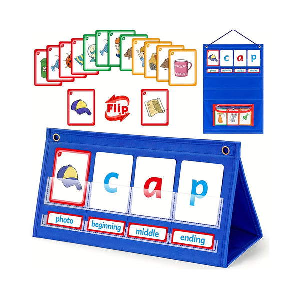 Kindergarten Classroom Essentials, Spelling Games.Spelling Toys Reading Letters Live Visual Words Game Flash Card Spelling Tabletop Pocket Chart Tent Card Set ,Halloween,Christmas Gift chinaatoday