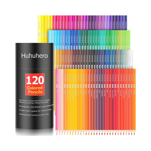 Huhuhero Colored Pencils for Adult Coloring Books, Set of 120 Colors, Soft Core Artist Drawing Pencils, Ideal Coloring Pencils for Sketching Shading, Art Supplies Gifts for Adults Kids Teens chinaatoday