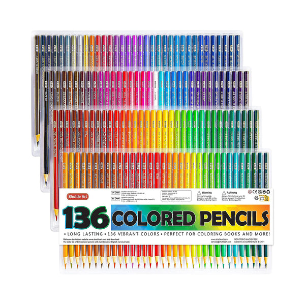 Shuttle Art 136 Coloured Pencils , Soft Core Colouring Pencils Set for Adult Colouring Books, Doodling, Sketching, Drawing, Art Supplies chinaatoday
